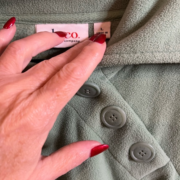 Green Asymmetrical Buttoned Sailor Collar Hoodie - Picture 2 of 2